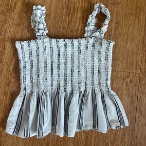Forever 21 Black and White Ruffled Crop Top